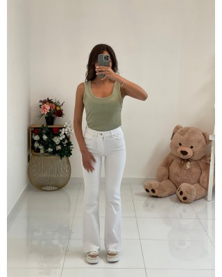 Jeans flare bianco