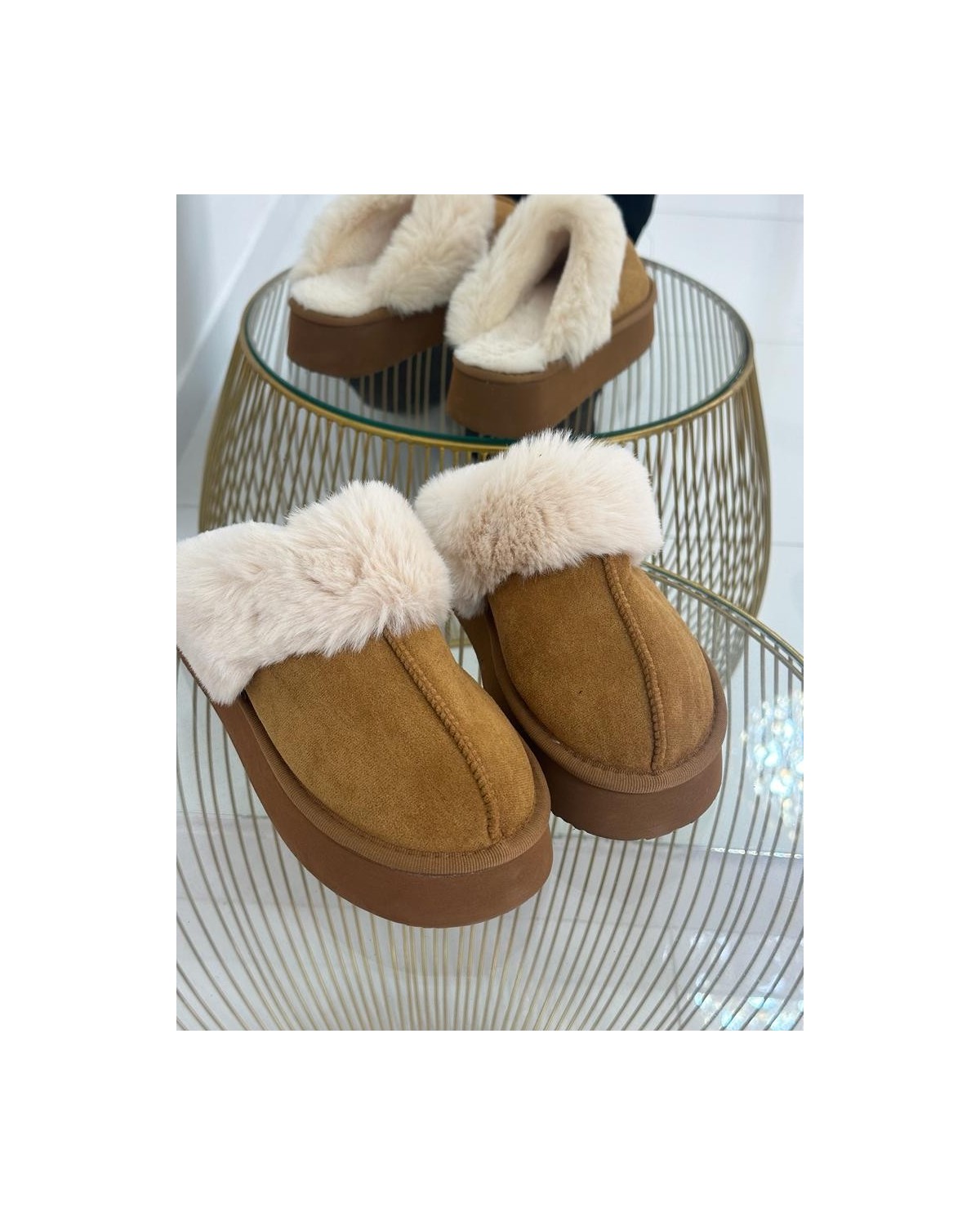 Ciabatta con pelo platform