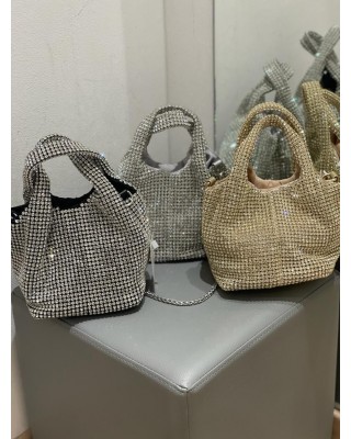 Borsa secchiello con strass