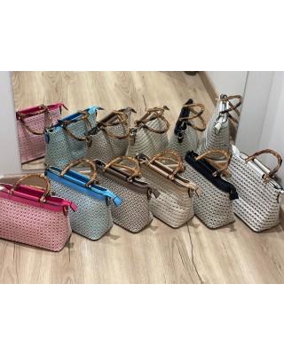 Borsa chantal con manico Bambù