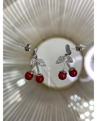 Orecchini baby ciliegia strass