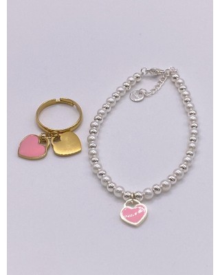Bracciale cuore rosa