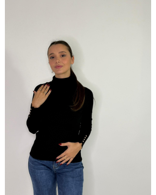 Maglia dolcevita a costine