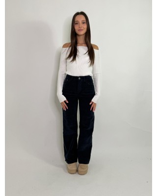Jeans a palazzo in velluto