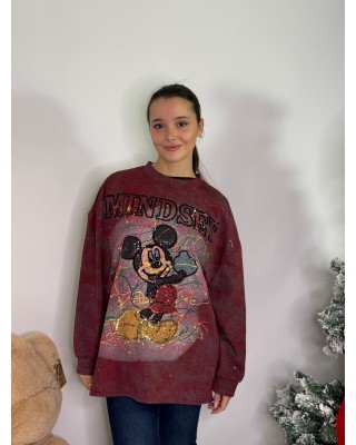 Felpa mouse bordeaux