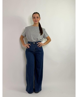 Jeans vita alta a palazzo