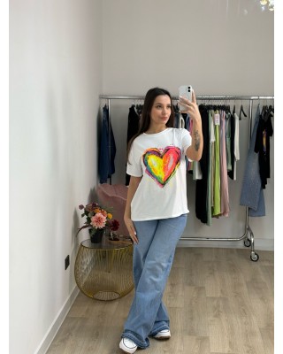 T-shirt arcobaleno heart