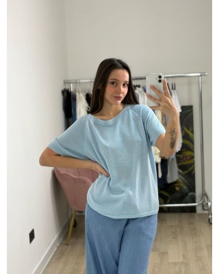 Maglia mezza manica in lurex